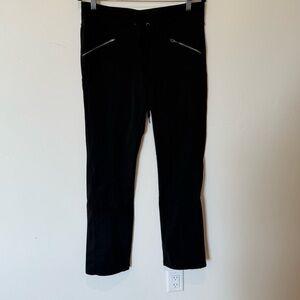 Athleta Black Women's Zippered Pockets Yoga Pants Size Medium Athleisure Casual